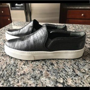 Schutz Amisha Black Croc Embossed Sneaker